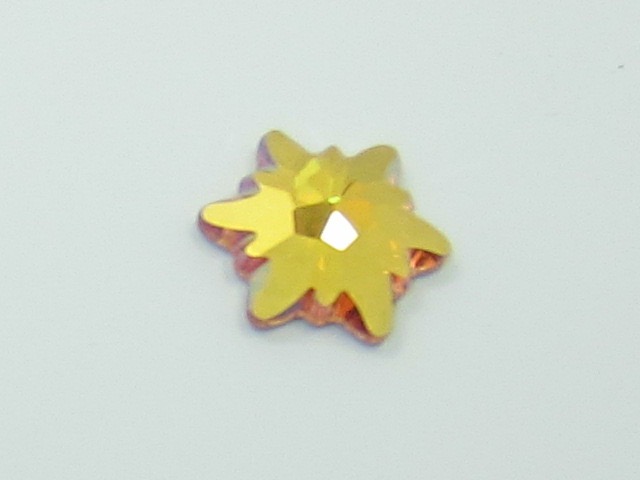 4 pcs. 14mm EDELWEISS METALLIC SUNSHINE FLATBACK European Rhinestones